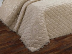 Gold Quilted Double Bedspread Cappucino 100330340