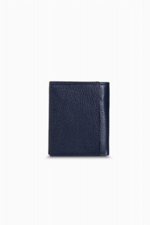 Navy Blue Leather Men's Wallet 100345773
