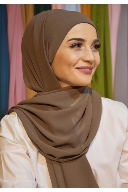 Ready to wear Hijab-Shawl - Châle Bonnet Pratique Ready Made Vison - Turkey
