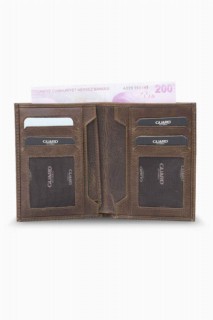 Antique Brown Leather Men's Wallet With Hidden Card Holder 100346167