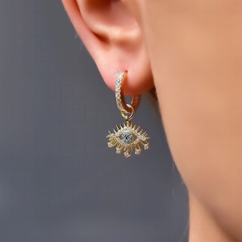 jewelry - Lash Eye Silver Earrings 100350058 - Turkey