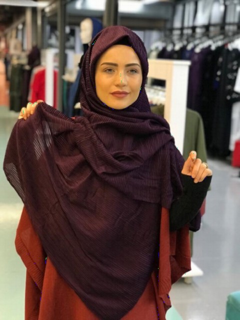 Woman Hijab & Scarf - plum  - code: 09-06 100294018 - Turkey