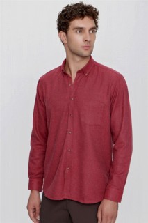Shirt - Men's Red Woodman Regular Fit Comfy Cut Pocket Shirt 100351020 - Turkey