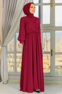 Evening & Party Dresses - فستان سهرة حجاب أحمر كلاريت 100338572 - Turkey