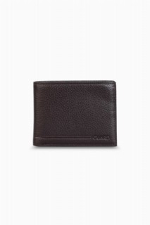 Wallet - Portefeuille horizontal pour homme en cuir marron Coin 100346299 - Turkey