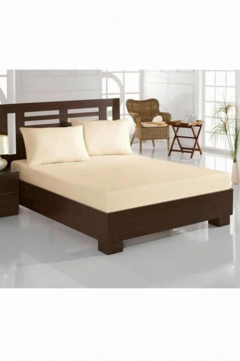 Combed Cotton Single Elastic Bed Sheet Cream 100330747