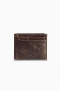 Antique Brown Concealed Card Holder Horizontal Leather Men's Wallet 100346230