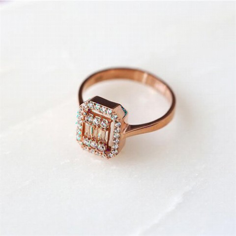 Rings - خاتم فضة استرليني للنساء من قطعة باجيت ستون كريم اللون 100347281 - Turkey