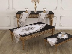 Living room Table Set - طقم غرف جلوس من دورو 5 قطع كريم 100258507 - Turkey