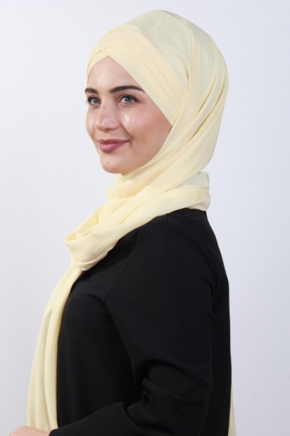 4 Draped Hijab Shawl Yellow 100285087
