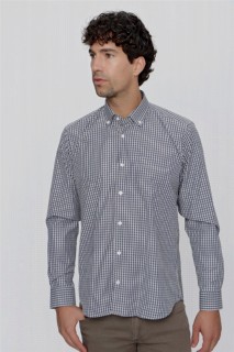Shirt - Men's Beige Como Check Pocketed Regular Fit Wide Cut Shirt 100351054 - Turkey