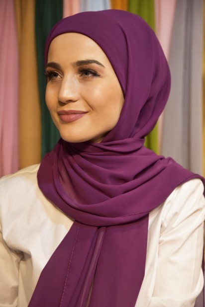 Ready to wear Hijab-Shawl - Ready Practical Bonnet Shawl Purple 100285536 - Turkey