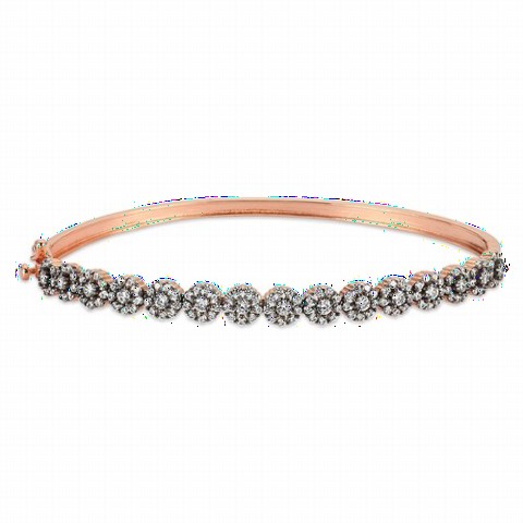 jewelry - Stone Flower Women's Silver Bracelet 100347301 - Turkey