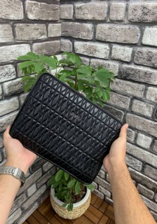 Guard Embroidery Patterned Black Clutch Bag 100345672