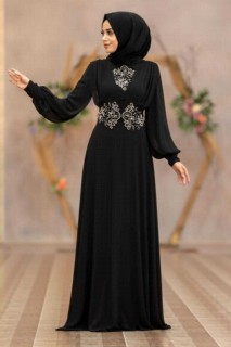 Evening & Party Dresses - Robe de soirée hijab noire 100335277 - Turkey