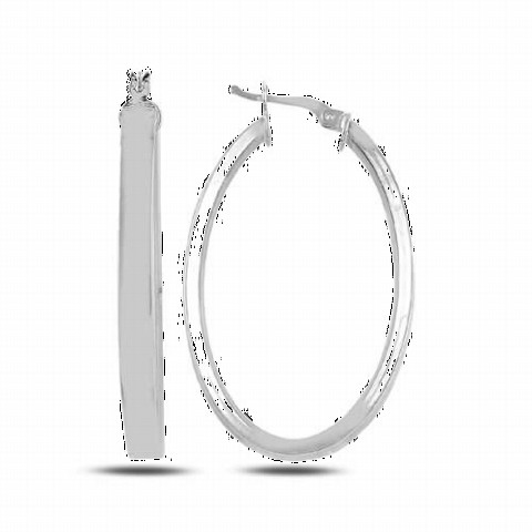 jewelry - 45 Millim Oval Ring Silver Earrings Silver 100346648 - Turkey