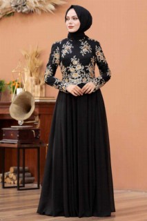Evening & Party Dresses - Robe de soirée Hijab noire 100299141 - Turkey