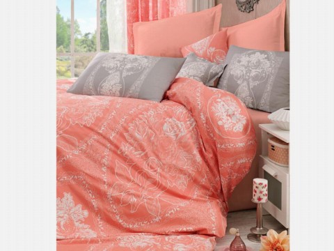 Bedding - طقم غطاء لحاف مزدوج قطن 100٪ من   برتقالي 100257693 - Turkey