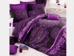 Bedding - Ensemble de housse de couette double ottoman 100 % coton Violet 100257706 - Turkey