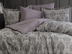 Butterfly 3D Embroidered Cotton Satin Duvet Cover Set Beige 100331391
