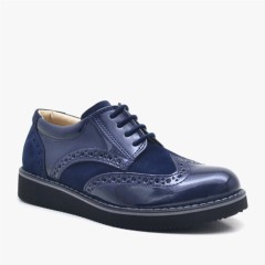 Boy Shoes - Hidra Patent Leather Lace-up Shoes School Boys 100278545 - Turkey