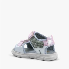 Genuine Leather Silver-Pink Baby Sandals 100352480