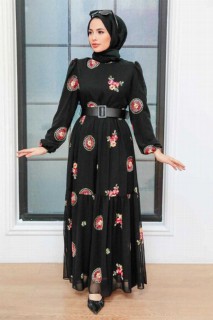 Woman - Black Hijab Dress 100341422 - Turkey
