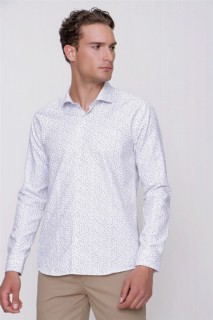 Shirt - قميص سالديرا بني للرجال ذو قصة ضيقة وأكمام طويلة 100350851 - Turkey