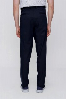 Men's Navy Blue Meira Straight Dynamic Fit Casual Fit Trousers 100350771