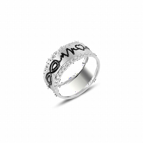 Silver Rings 925 - Infinity Motif Silver Wedding Ring 100347028 - Turkey