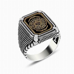 Men - Seal of Prophet Solomon Claw Silver Ring 100347675 - Turkey