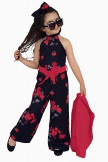 Girls' Fashion Flowers Red Jumpsuit 100326792