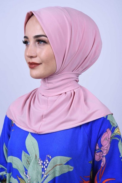Ready to wear Hijab-Shawl - Snap Snap Scarf Shawl Powder Pink 100285622 - Turkey