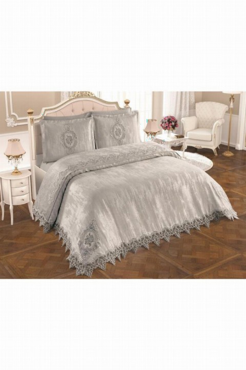 French Guipure Dowry Pique Set Cloud Gray 100259571