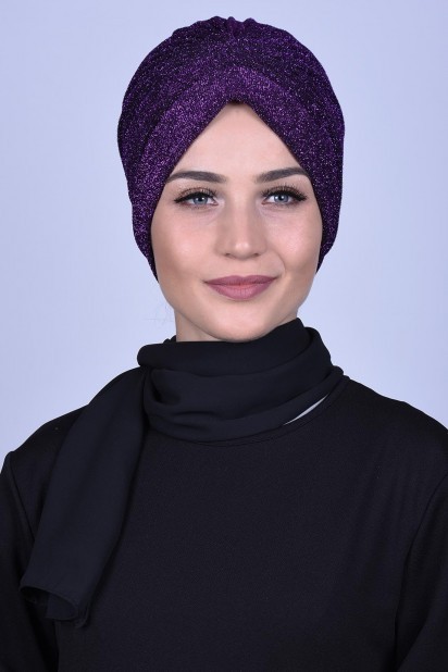 Woman Bonnet & Turban - Silvery Bamboo Bonnet 100285585 - Turkey