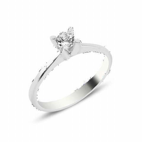 Special Design Rhodium Plated Silver Solitaire 100346919