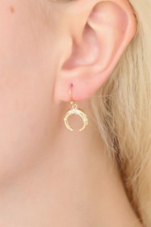 Gold Color Crescent Figure Women Necklace Earring Set 100327951