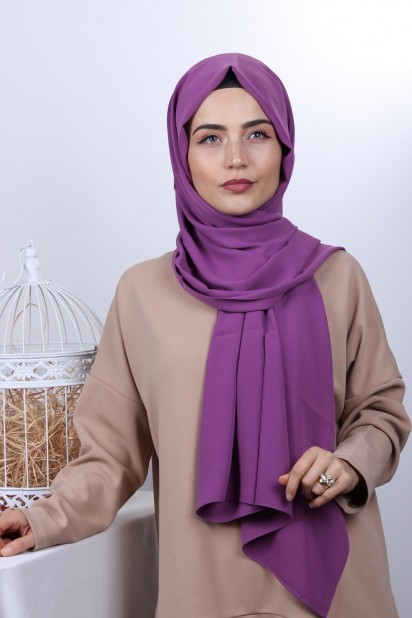 Woman - Medina Silk Shawl Lilac 100285394 - Turkey