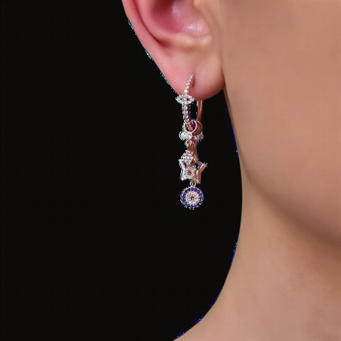 Earrings - Dangle Lucky Silver Earrings 100349970 - Turkey