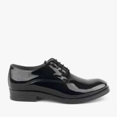 Black Rougan Laced Oxford Shoes For Kids 100352375