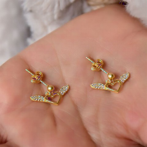 Jewelry & Watches - Winged Heart Silver Earrings 100350028 - Turkey