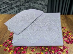 Dowry set - French Lace Eslem Dowry Duvet Cover Set Gray 100332445 - Turkey