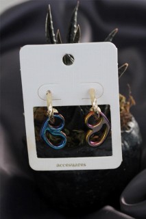 Earrings - Colorful Hematite Stone Earring Set 100318940 - Turkey