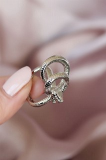 Rings - Snake Design Metal Silver Color Adjusted Women's Ring 100318943 - Turkey