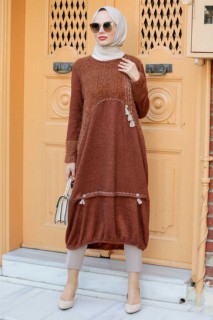 Tunic - Sunuff Colored Hijab Knitwear Tunic 100338720 - Turkey