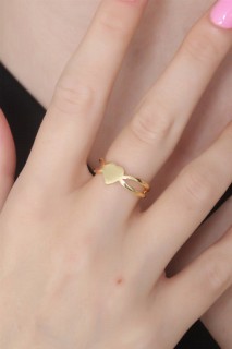 jewelry - Gold Color Heart Figure Women's Ring 100327636 - Turkey