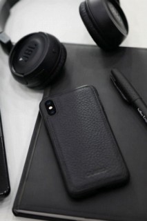 Matte Black Leather Xs Max Phone Case 100345181