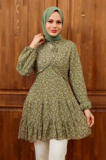 Tunic - Almond Green Hijab Tunic 100299222 - Turkey