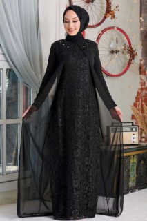 Evening & Party Dresses - Black Hijab Evening Dress 100335236 - Turkey
