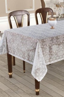 Knitted Panel Pattern Rectangle Table Cloth Bahar Petrol 100259281